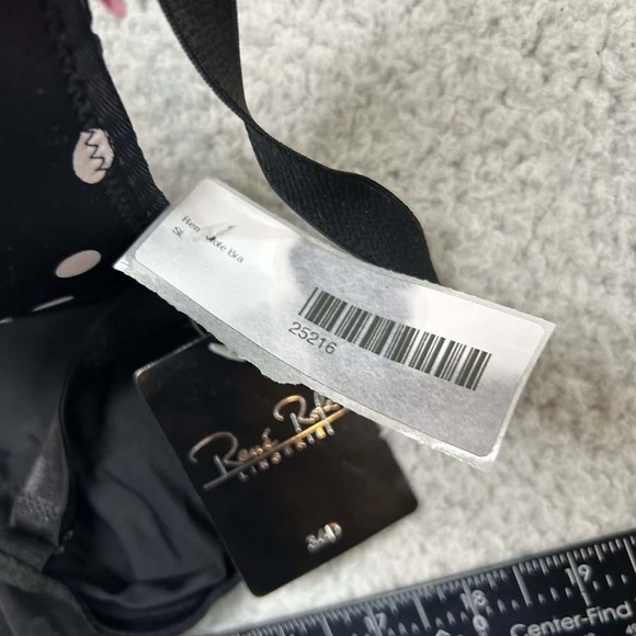 Rene Rofe Bra 36D Push Up Bra Polka Dot Lace Trim Pin up retro 50s - Picture 10 of 10